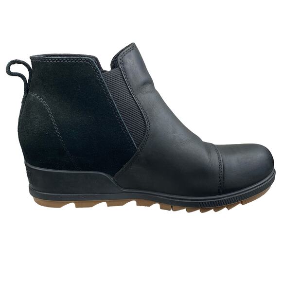 Sorel Women’s Evie Black Leather Suede Pull On Chelsea Boots Size US 8.5 - Picture 4 of 11
